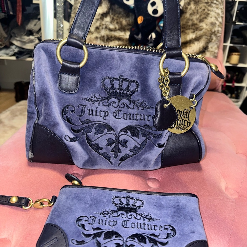 Vintage Juicy Couture Velour Purse with matching wristlet!